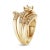 Contemporary 14K Yellow Gold Plated .925 Sterling Silver 1/3 Cttw Round Diamond Crisscross Engagement Ring Bridal EVS1010 For Sale - Image 3 of 5