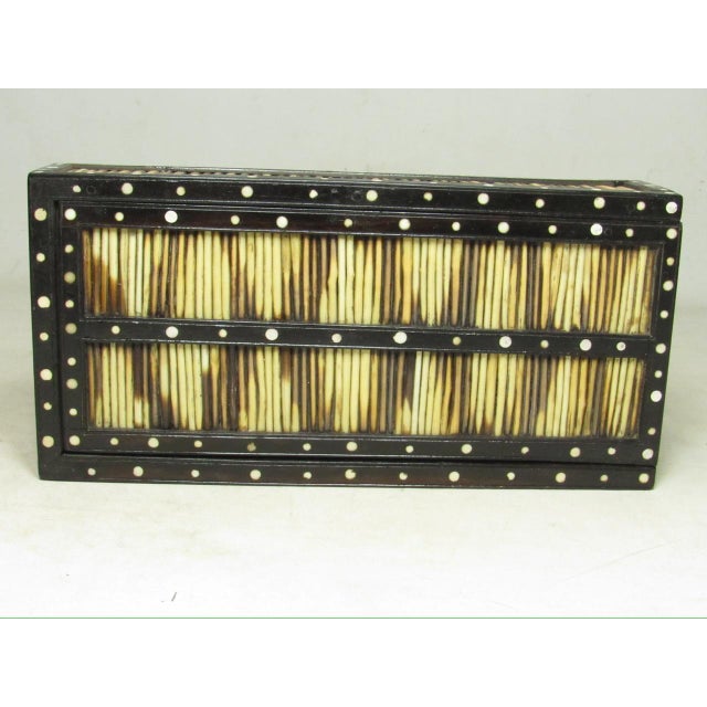 Wood Anglo Indian Long Quill Pencil Box For Sale - Image 7 of 13