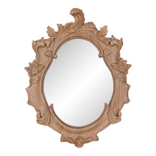 Ornate Wooden Carved Whimsical Wall Mirror For Sale