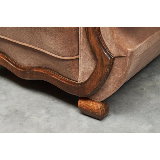 Vintage Art Deco Lounge Chair in Velvet and Oak, 1930s For Sale - Image 13 of 14