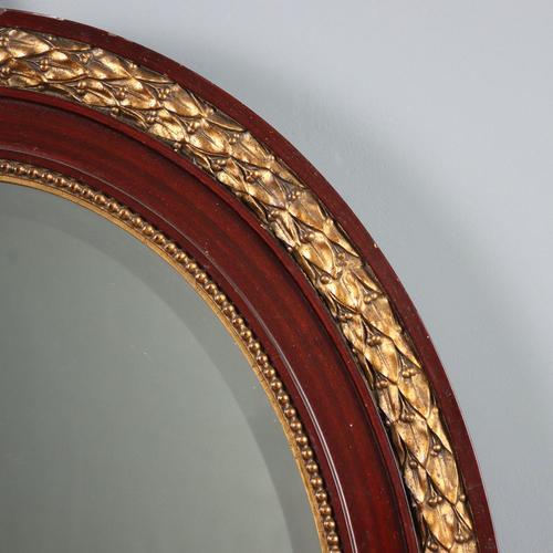 Oval Mirror in Mahogany For Sale - Image 4 of 8