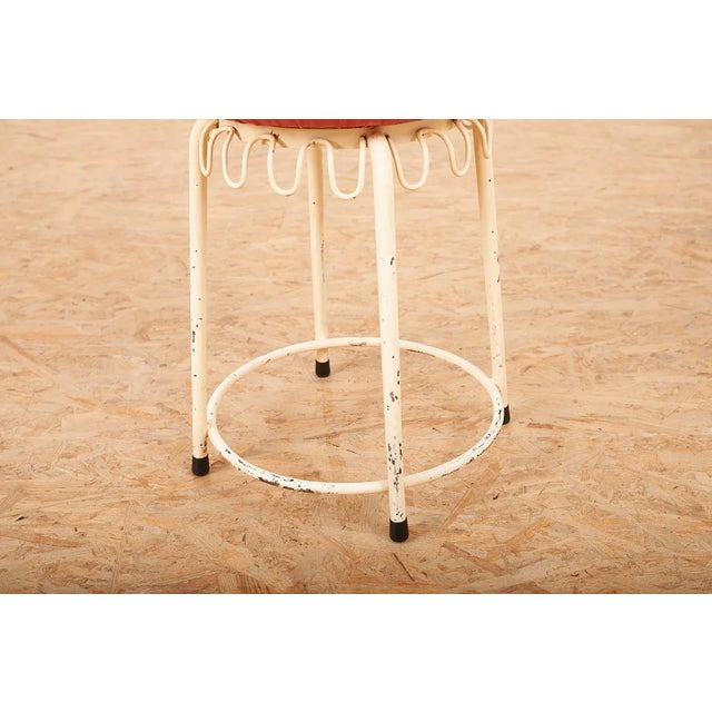 Cream Set of White Tubular Steel Bar Chairs For Sale - Image 8 of 15