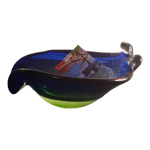 1980s White Murano Italy Sommerso Bowl