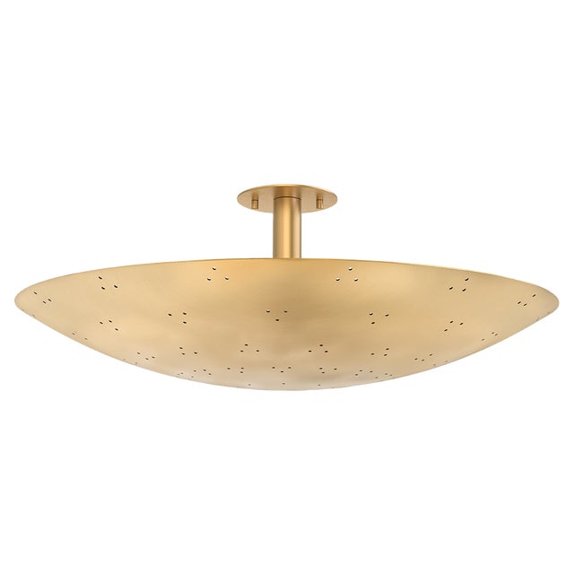Hudson Valley Lighting Hudson Valley Lighting Bern 28 in. 3 Light Flush Mount in Vintage Brass Finish For Sale - Image 4 of 4