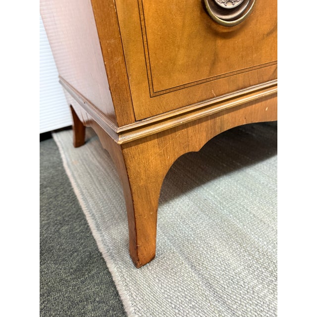 Vintage Johnson Furniture Co. Walnut Burlwood Four Drawer Dresser For Sale In San Francisco - Image 6 of 12