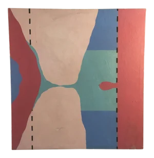1960s Abstract Oil Painting on Canvas