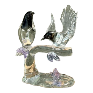 Vintage Italian Glass Lovebirds After Murano