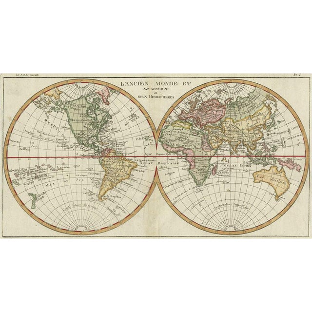 Antique Map of the World, 1780 For Sale