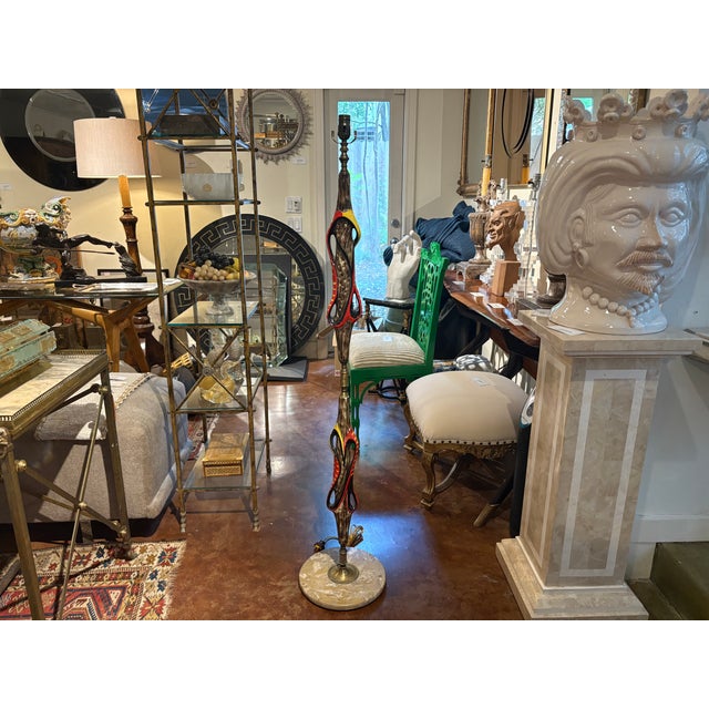 1960s Italian Modern Ceramic and Marble Floor Lamp For Sale - Image 11 of 18
