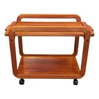 Danish Teak Drinks Trolley with Loose Tray, 1960s For Sale