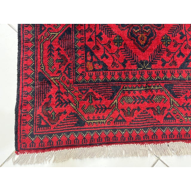 Extra-Long Red and Navy Tribal Medallion Runner Rug, 2'7" X 19'1" For Sale - Image 15 of 16