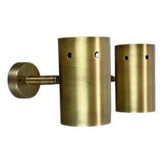Minimalist Brass Hole Wall Spot Lights, Italy, 1970s, Set of 2 For Sale