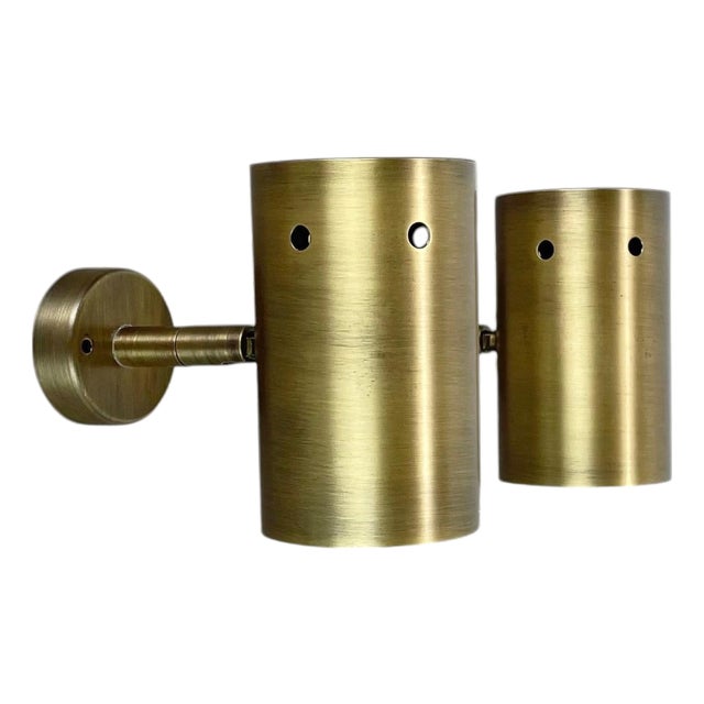 Minimalist Brass Hole Wall Spot Lights, Italy, 1970s, Set of 2 For Sale