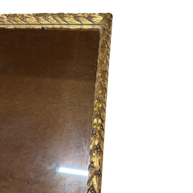 Vintage Carved Leaf Gilt Frame Wall Mirror For Sale - Image 10 of 12