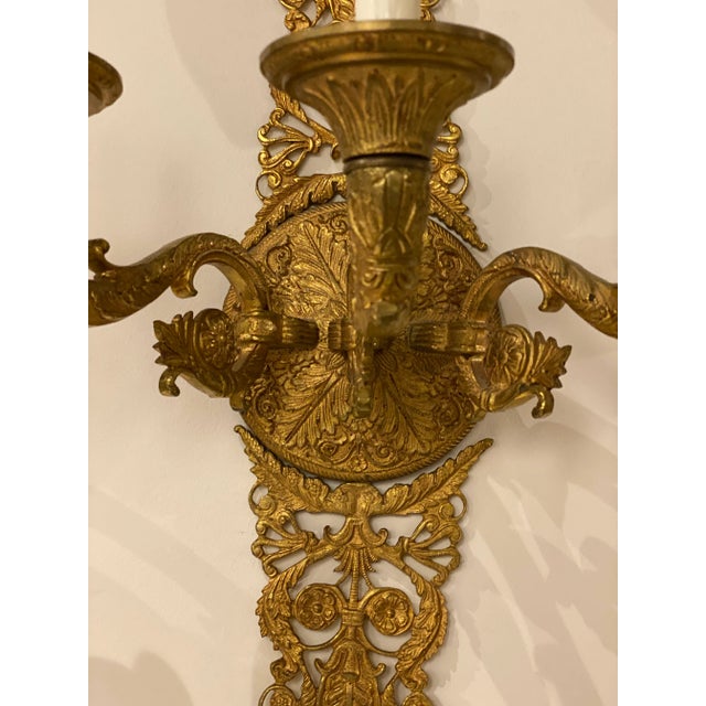 1920s 1920's French Empire Sconces With 3 Lights - Pair For Sale - Image 5 of 6