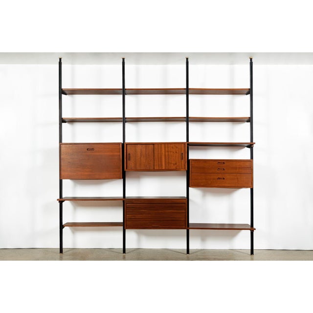 George Nelson Early Production George Nelson Omni Three-Bay Modular Walnut Wall Unit by Structural Products, Circa 1961 For Sale - Image 4 of 18