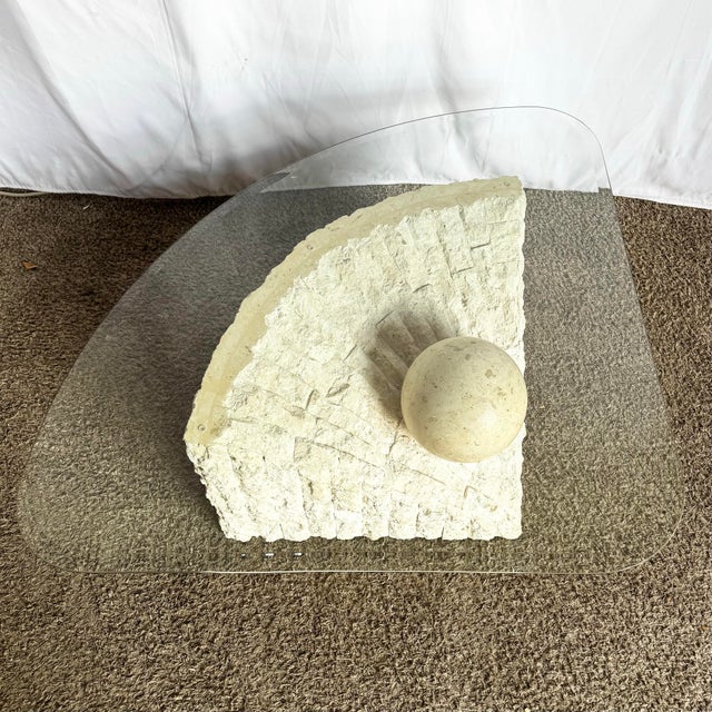 Postmodern Postmodern Tessellated Stone Triangular Coffee Table For Sale - Image 3 of 7