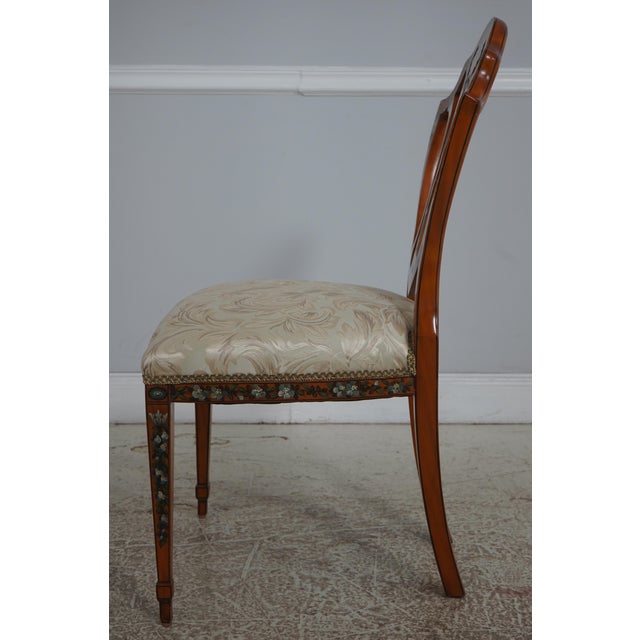 Traditional Maitland Smith Adams Style Hand Painted Shield Back Chair For Sale - Image 3 of 18