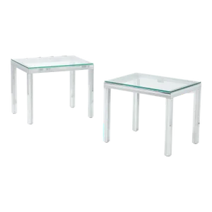 Chrome Side / End Tables. - A Pair