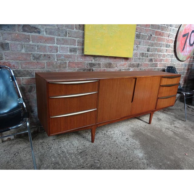 Vintage Teak & Brass Sideboard attributed to Tom Robertson for McIntosh, 1960s For Sale - Image 4 of 18