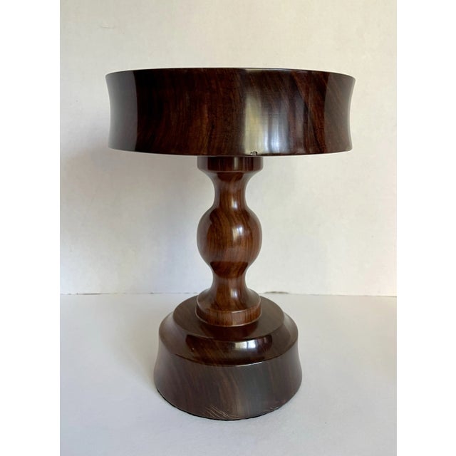 1960s Vintage Signed Lacquered Wood Pedestal Bowl For Sale - Image 5 of 12