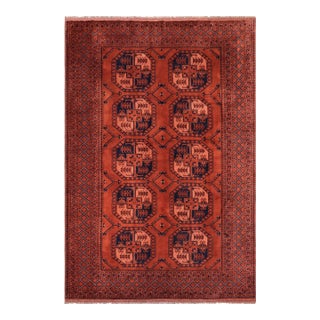 Tribal Kargahi Rust/Blue Wool Rug - 6'11'' X 10'2'' For Sale