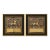 Antique Pair of Qing Dynasty Chinese Embroidered Silk Buzi Civil Rank Badges ~ Gold Frame For Sale
