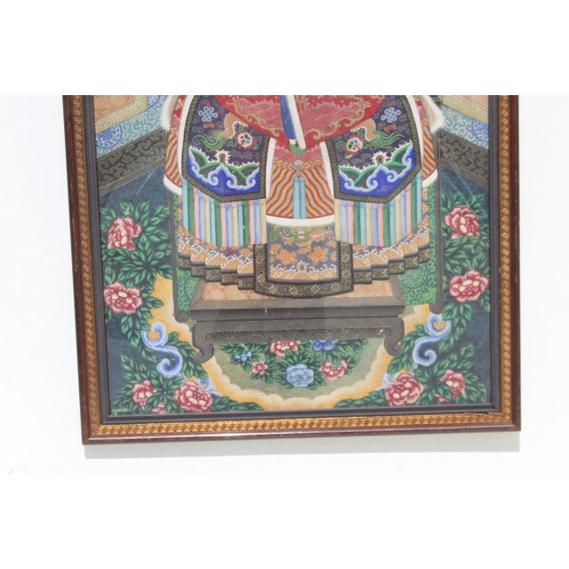 Paint Late 19th Century Late Qing Dynasty Portrait of an Empress Court Lady For Sale - Image 7 of 8