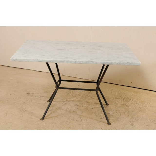 MidCentury Modern MarbleTop Patio Dining Set 5 Pieces Chairish