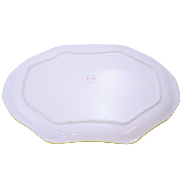 VIETRI Vietri Chartreuse Rim 17" Tray For Sale - Image 4 of 4