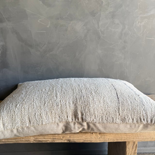 Vintage Rug Pillow With Original Seams Includes Insert For Sale - Image 4 of 8