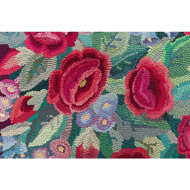 Beige Doris Leslie Blau American Hooked Vintage Floral Cream Beige - Hand-Knotted Rug For Sale - Image 8 of 9
