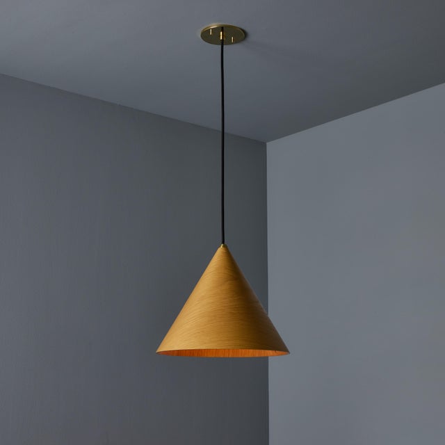 1970s Conical Wooden Pendant Lamp Attributed to Hans Agne Jakobsson For Sale - Image 12 of 15