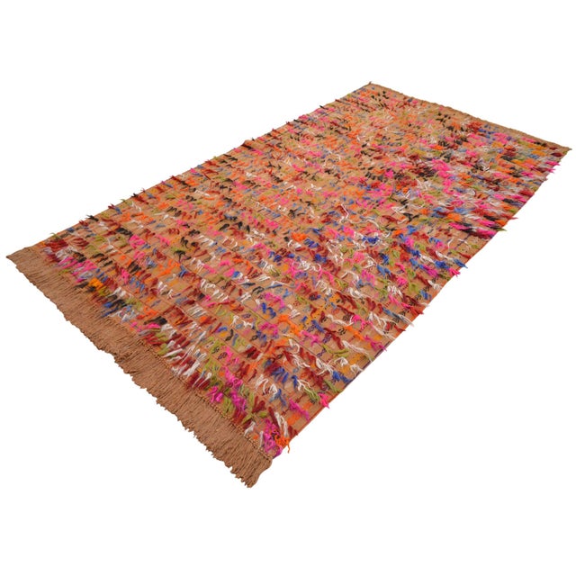 Textile Handwoven Turkish Kilim Rug Anatolia Rug Antique Curtain - 6′7″ X 11′6″ For Sale - Image 7 of 16