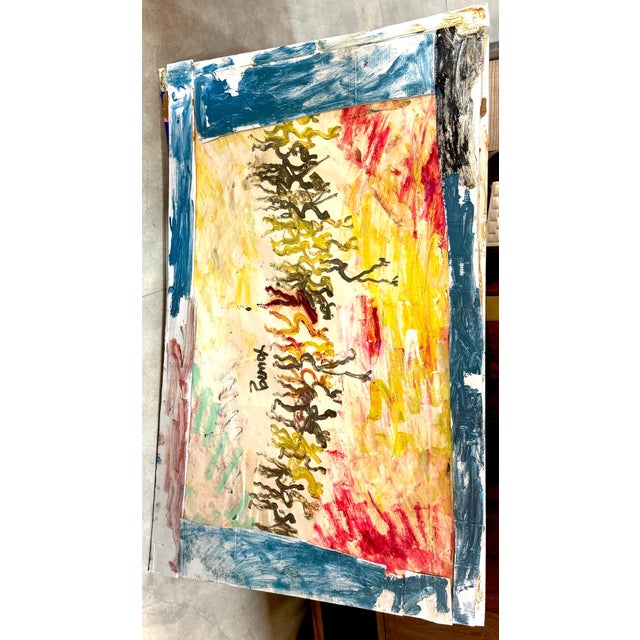 Late 20th Century Purvis Young (American, 1943–2010) “Warriors Beneath a Burning Sky” For Sale - Image 5 of 18