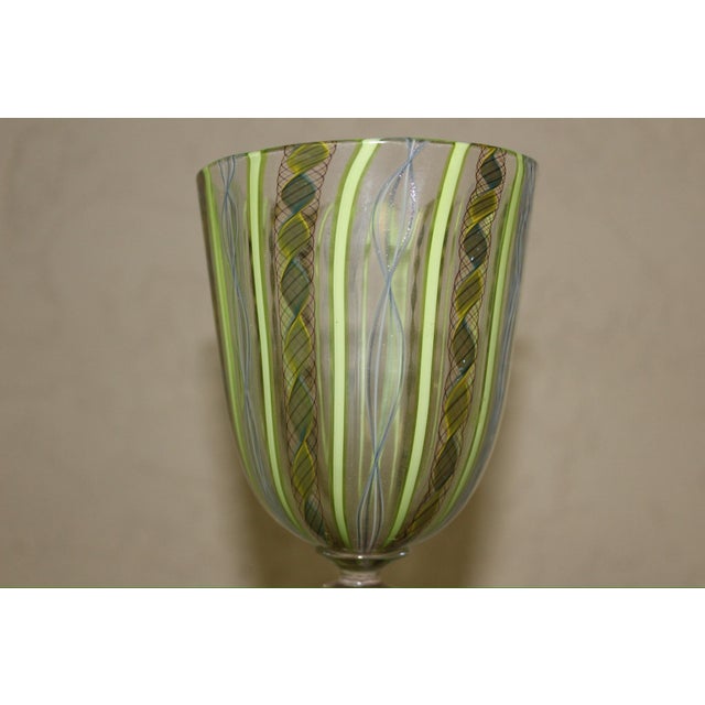 Murano Vintage Murano Italian Swirl Art Glass Figural Goblet With Winged Creature Stem For Sale - Image 4 of 9
