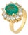 Vintage Oval Cut Emerald Diamond 14k Yellow Gold Engagement Ring, Size 5 For Sale