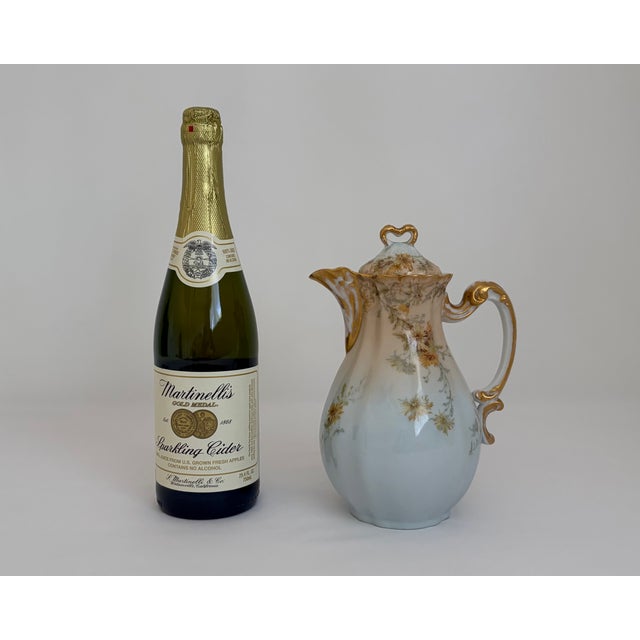 Victorian Antique L. Sazerat Limoges Floral Porcelain Tea Pot For Sale - Image 3 of 16