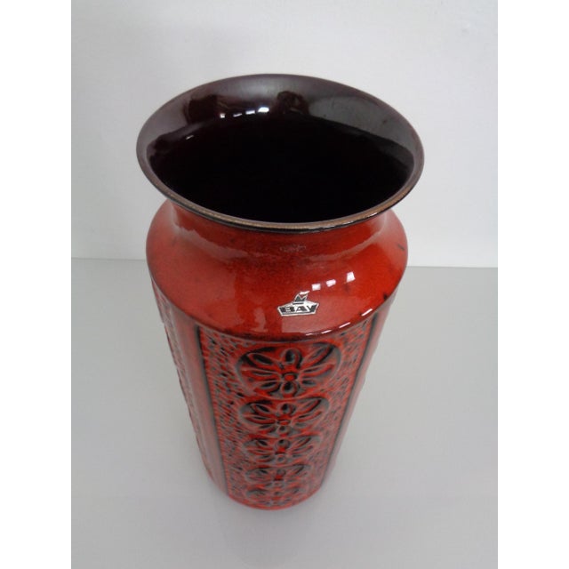 Large Flower 973-45 Ceramic Vase from Bay Keramik, Germany, 1970s For Sale - Image 4 of 15