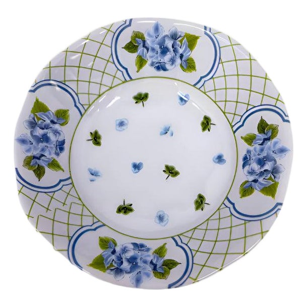 Green Hydrangea Melamine Soup/Cereal Bowls, Set of 4 For Sale