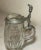 Footed Antique 19th Century Glass Pewter German Figural Lidded Beer Stein Mug For Sale - Image 9 of 12