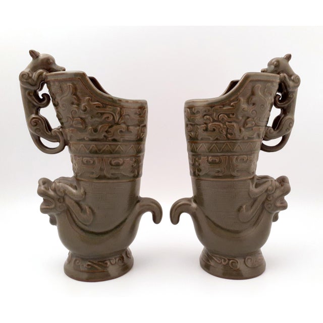 Chinese Song Chinese Long Quan Kiln Porcelain Wine Cups For Sale - Image 3 of 10