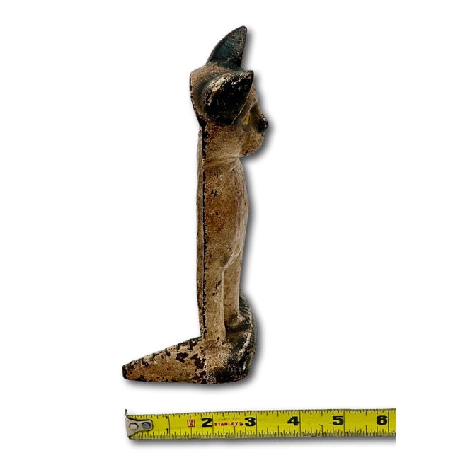 Very Rare Model Vintage 1930s "Wedge" Type Cast Iron Sitting Cat Doorstop by Spencer Guillford For Sale - Image 17 of 18