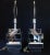 Chrome Pair Vintage Mid Century C1970s Stacked Mirrored Cubed Chrome Table Lamps With Shades For Sale - Image 8 of 10