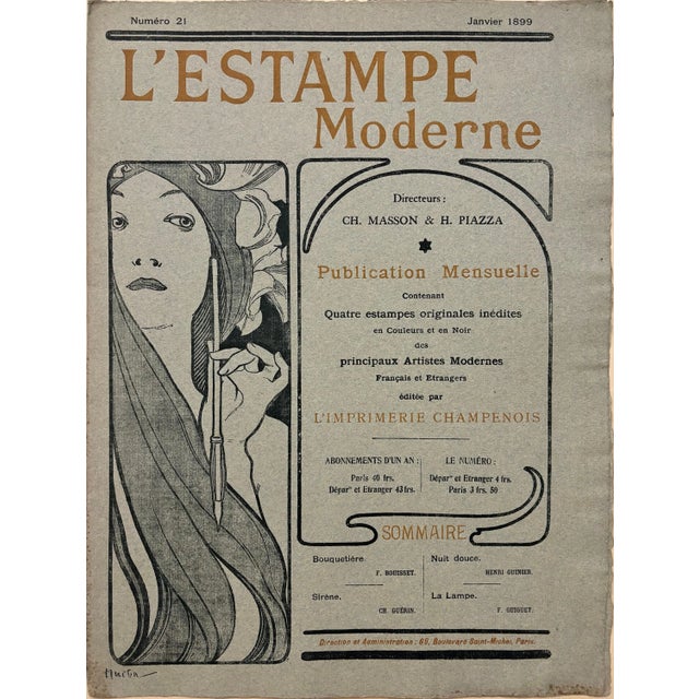 Alphonse Mucha, Cover for l'Estampe Moderne, January 1899, Lithograph For Sale - Image 9 of 9
