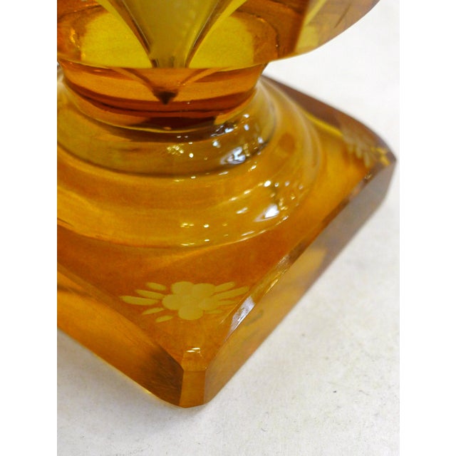 Art Deco Vase with Floral Motif in Glass, 1920s For Sale - Image 9 of 16