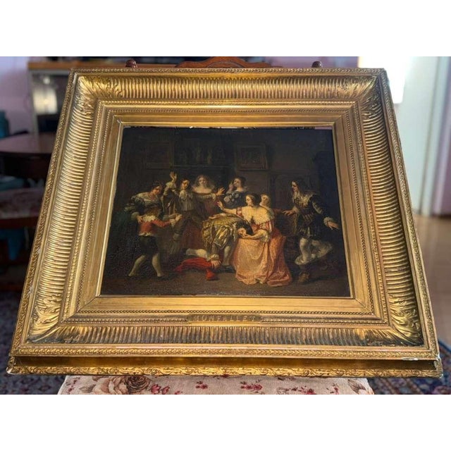 Lively and theatrical genre scene attributed to Adolphe François Monfallet (Bordeaux 1816 – Neuilly-Plaisance 1900), a...