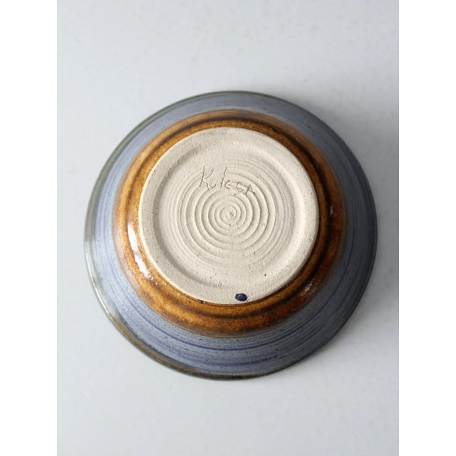 Blue Vintage Studio Pottery Bowl For Sale - Image 8 of 10