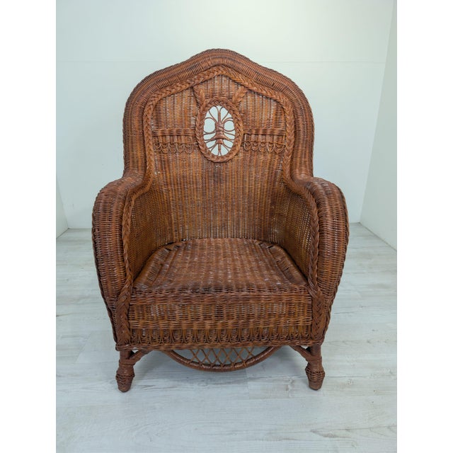 Art Deco Royal/Club Wicker Armchair For Sale - Image 3 of 16