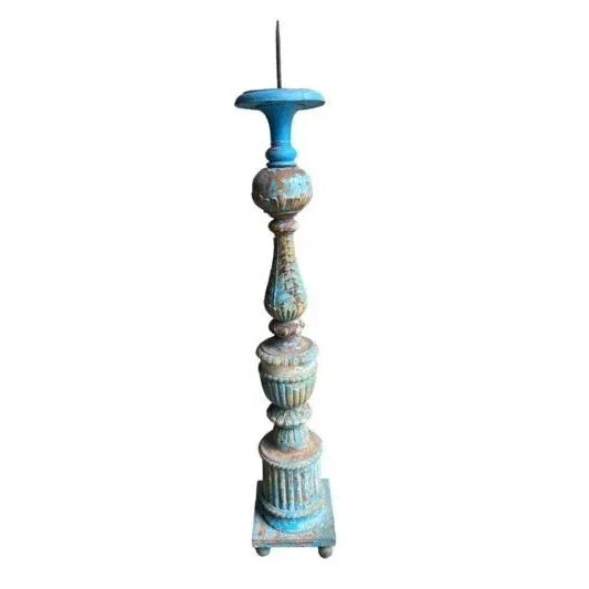 Late 19th Century Wood Altar Pricket Candle Holder For Sale - Image 9 of 9